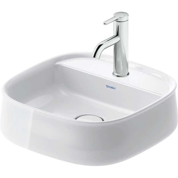 Duravit Zencha Washbowl 16 1/2 White High Gloss, Faucet Hole Platform, Number Of Faucet Holes: 1, Ground - 2374420071 - main